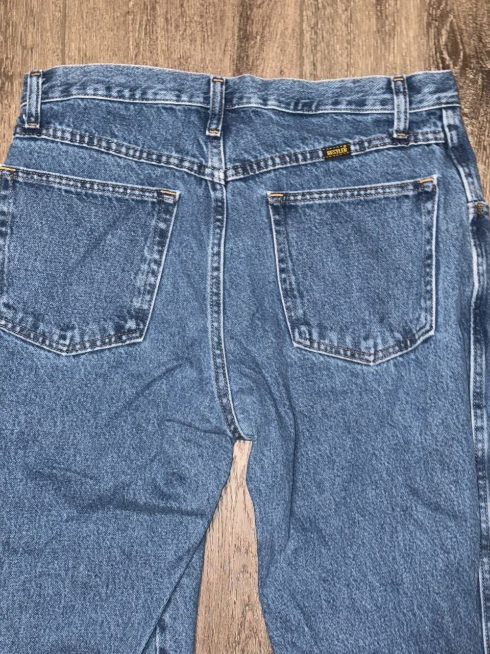 Wrangler Rustler Jeans Mens 32x34 Straight Leg Med Wash Denim Workwear